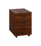 LKZ 2 - 01 kontejner pojízdný, 4-zásuvkový, deska 25 mm, se zámkem na 1. zásuvce, ořech královský